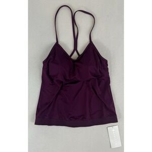 NWT Athleta Women's Cross Back Swim Plum Tank Size 34D/DD‎